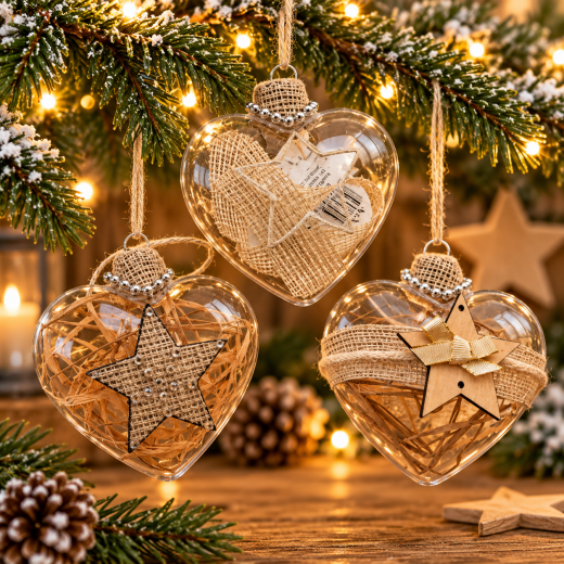 Baumschmuck Herz Landhausstil 9 cm – Festliche Deko