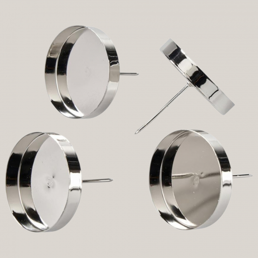 Metall Kerzenhalter Pick Stumpe – Ø6,1 cm in Silber