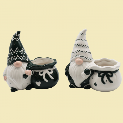 Keramik Wichtel mit Sack – Weihnachtsdeko & Geschenkidee