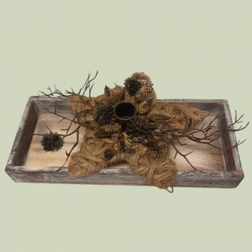 Weihnachtlich dekoriertes Tablett 28 cm – Deko mit Stern