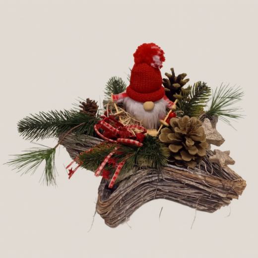 Sternschale weihnachtlich – dekoriert mit Wichtel & Grün