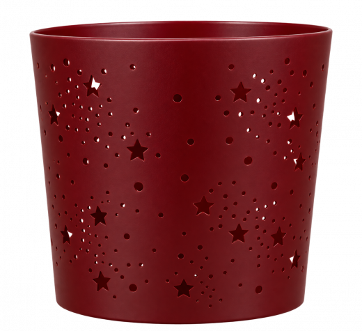 Weihnachtslicht Keramik 17,5 x 21 cm, Bordeaux-Rot
