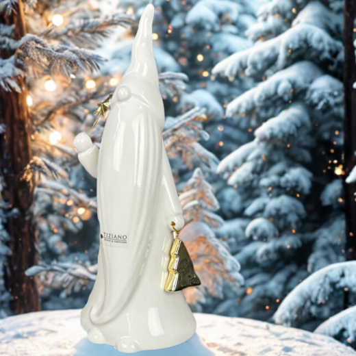 Deko-Santa Nicolo – Eleganter Keramikwichtel in Creme