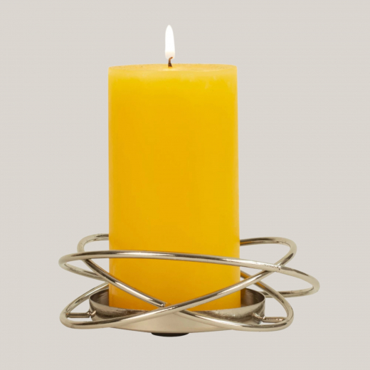 Moderner Kerzenhalter Silber – Metall-Chrom Ø 13,5 cm
