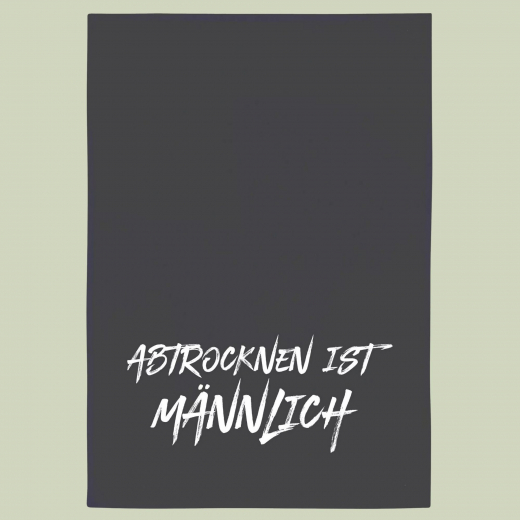 Geschirrtuch grau, abtrocknen ist männlich