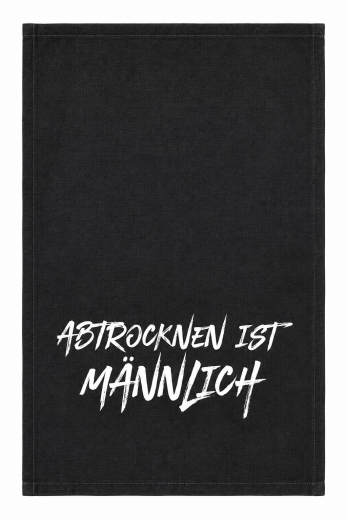 Geschirrtuch grau, abtrocknen ist männlich