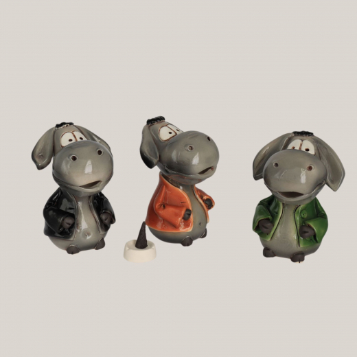 Räucherfigur Esel aus Keramik – 14 cm, 3 Varianten