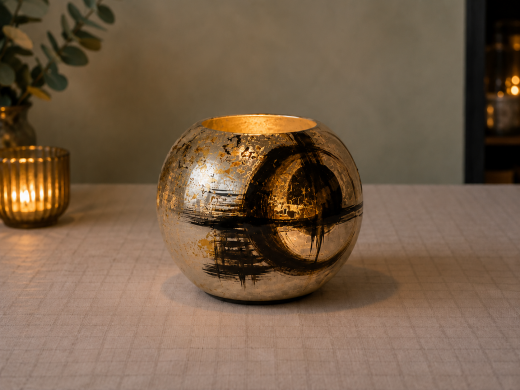 Glas Deko Set mit goldenen Akzenten | Modernes Design