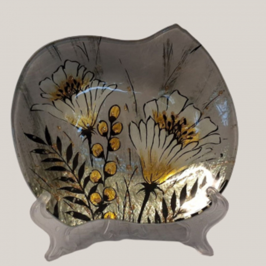 Elegantes Glasset mit Wiesenblumen | Handdekor Design