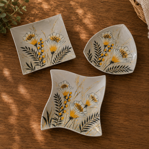 Elegantes Glasset mit Wiesenblumen | Edle Tischdeko