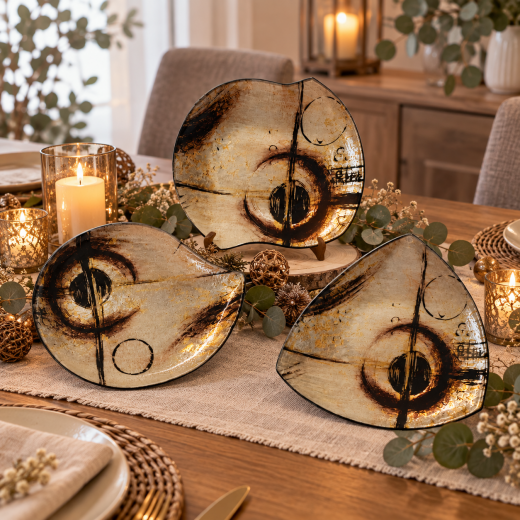 Glasteller-Set mit modernem Design | Stilvolle Tischdeko