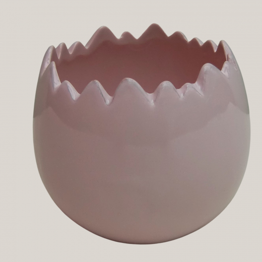 Keramiktopf Eibruch – Osterdeko Grün & Rosa 11,5 cm