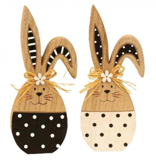 Holz Osterhasen – Moderne Osterdeko in Schwarz & Weiß