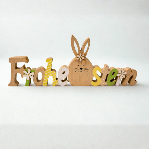 Schriftzug Frohe Ostern Holz – Frühlingshafte Osterdeko