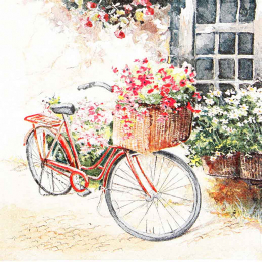 Servietten Blumen Fahrrad