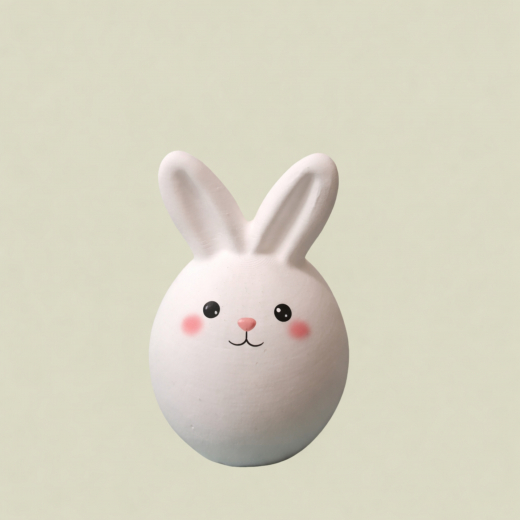 Osterhase aus Gips zum Selbstbemalen – 9 cm × 6,5 cm