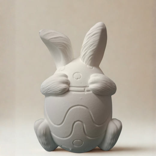 Osterhase aus Gips – 9 cm × 6,5 cm weiß