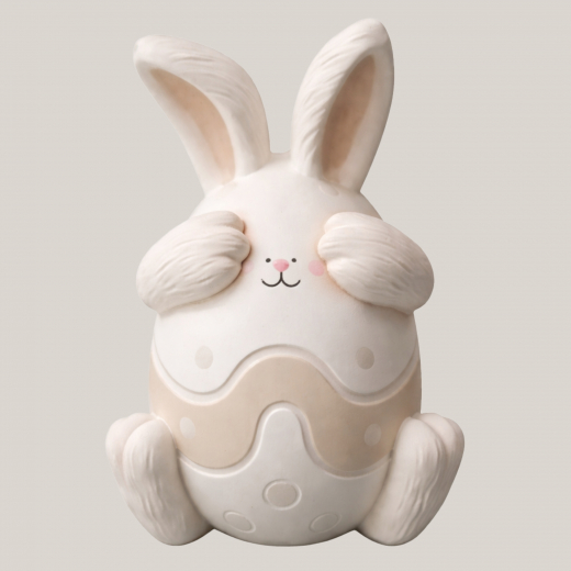 Osterhase aus Gips – 9 cm × 6,5 cm weiß