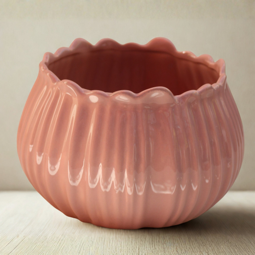 Keramikschale rosa oder grün 13,5x11cm Deko Frühling