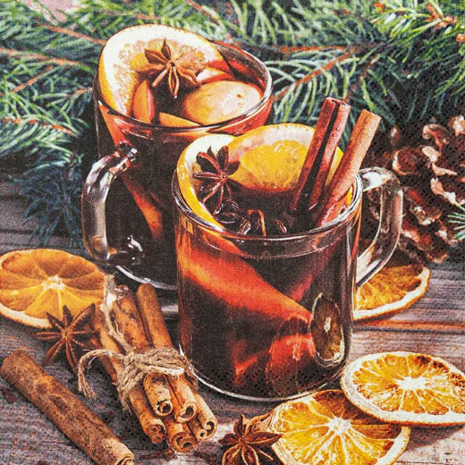 Servietten Glühwein – 33x33 cm, 3-lagig, 20 Stück