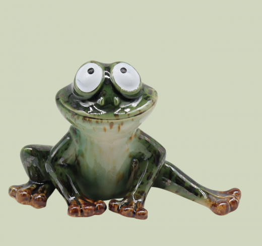 Frosch Gerd Steingut 11 cm – Lustige Dekofigur