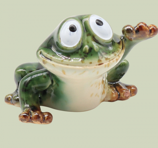 Frosch Paul Steingut 7 cm – Witzige Mini Dekofigur