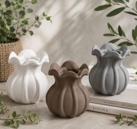 Handgefertigte Gipsvase 9,2 cm – Moderne Deko in Wunschfarbe