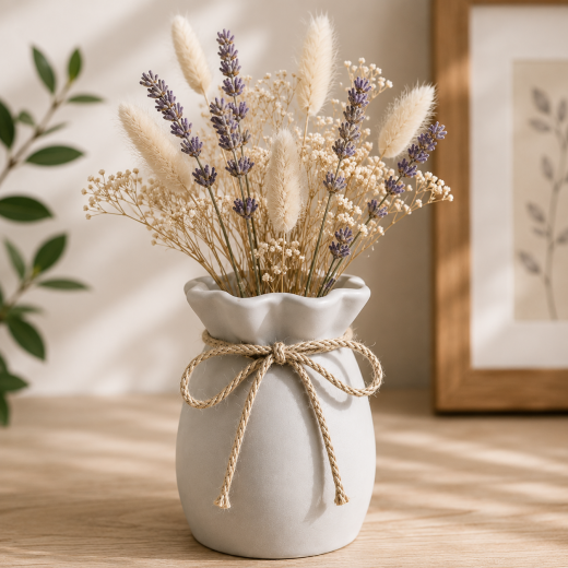 Handgefertigte Gipsvase 12,2 cm – Moderne Vase in Wunschfarbe