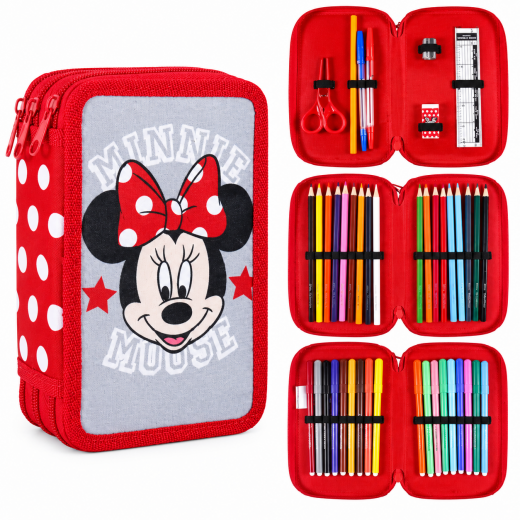 Federmappe Mini Mouse – rot-weiß, komplett & top!!