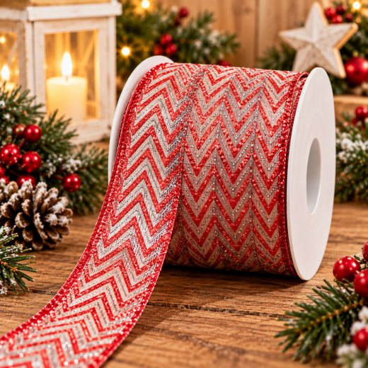 Weihnachtliches Geschenkband Rot – 10 mm x 3 m