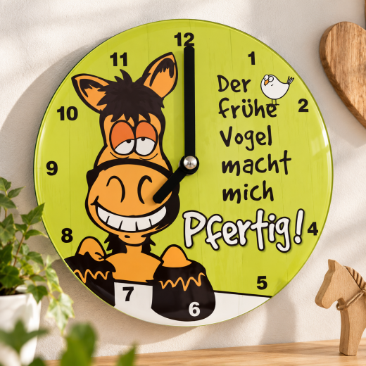 Wanduhr mit witzigen Motiven 17 cm 2 Motive