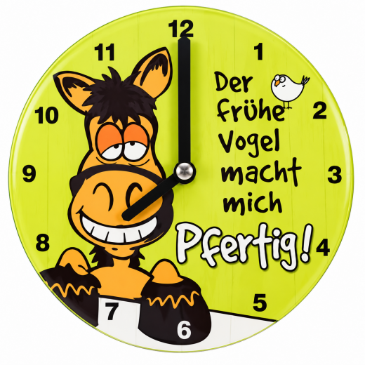 Wanduhr mit witzigen Motiven 17 cm 2 Motive