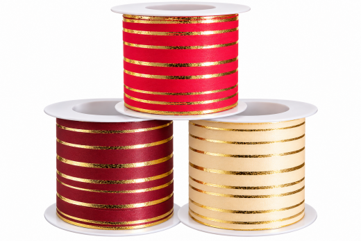 Geschenkband 1 cm x 30 m: Rot, Bordeaux oder Creme