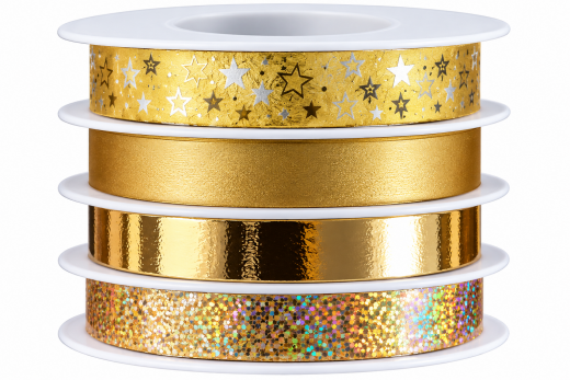 Geschenkband 10 mm x 5 m Gold oder Silber