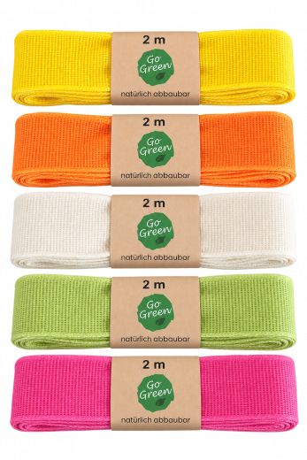 Stoffband 2,5 cm x 2 m in 5 Farben für Bastelideen