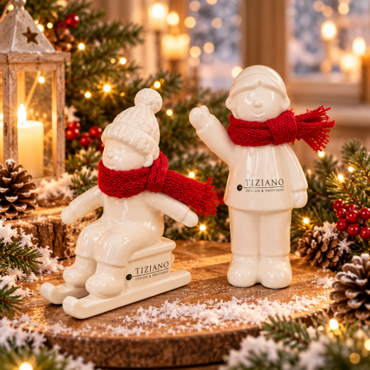 Tiziano Deko-Kinder Antea – Winterfiguren in Creme – 6 Varianten