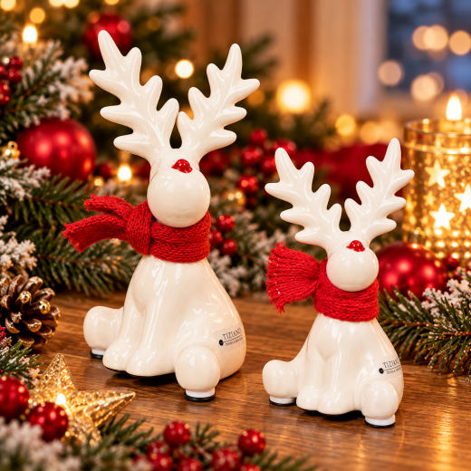 Deko Rentier Rudolph sitzend oder stehend – 9 und 12 cm – Weihnachtsdeko