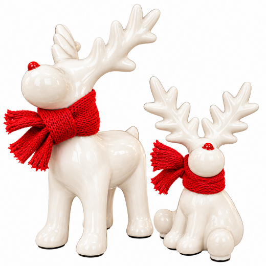 Deko Rentier Rudolph sitzend oder stehend – 9 und 12 cm – Weihnachtsdeko