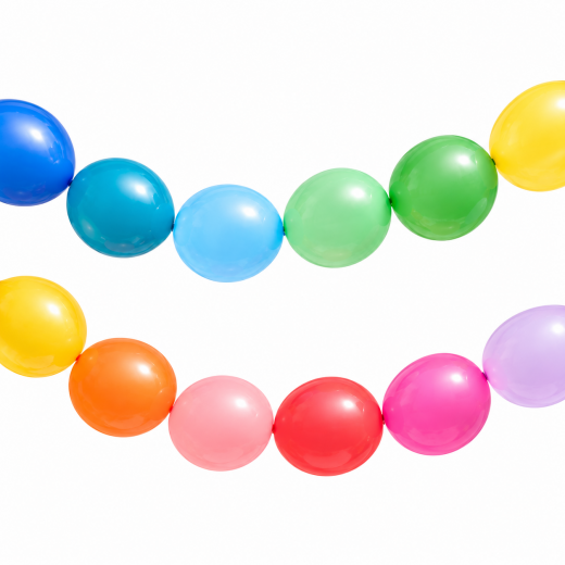 LINK-BALLOONS Rainbow-Look 12 Stück für Ballongirlanden