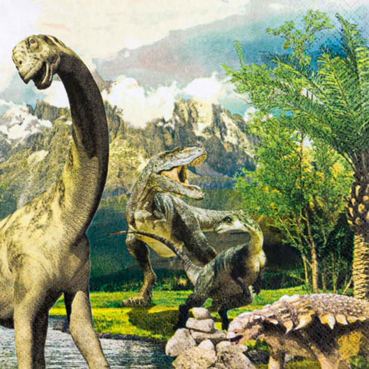 Servietten Dinosaurier – 33x33 cm, 3-lagig, 20 Stück