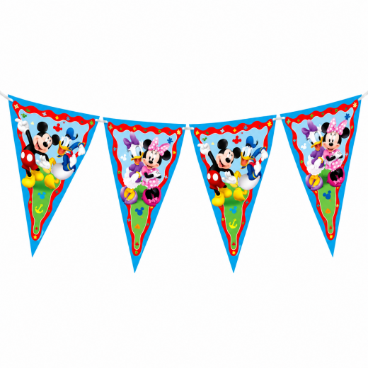 Disney Mickey Mouse Wimpelkette 2,3 m – Bunte Kindergeburtstag Partydeko