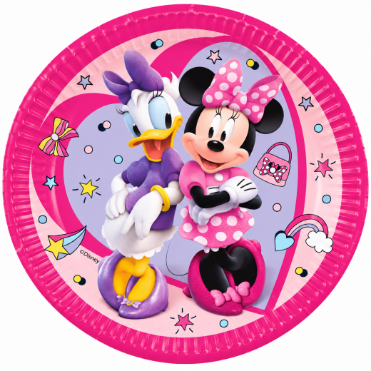 Disney Minnie Mouse Pappteller 23 cm – 8 Stück Kindergeburtstag Partydeko