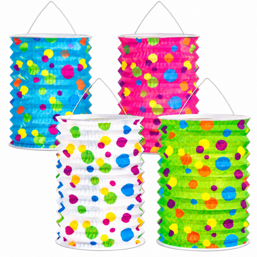 Bunte Zuglaterne 16 cm mit Punkten – Laterne für Kinder & Laternenumzug