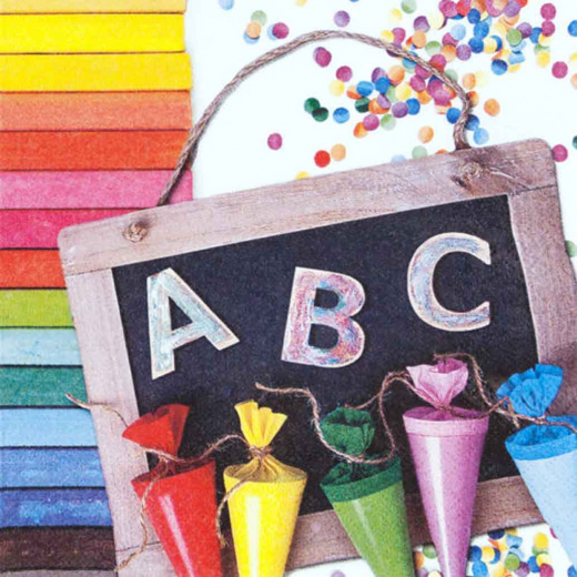 Lunchservietten Schulanfang ABC – Bunte Tischdeko für den Schulstart