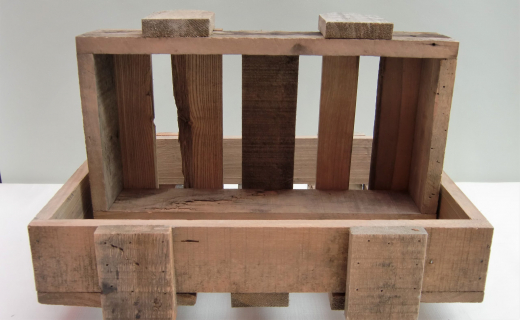 Holzkisten im 2er-Set mit Füßen – rechteckig & natur