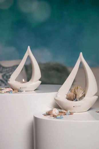 Tiziano Home Design Keramik Boot – Teelichthalter & Schale