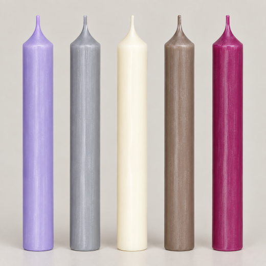 Stabkerzen – Dunkelrot, Blau, Beige & Mehr – 2 cm x 18 cm