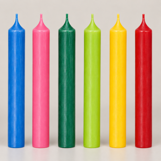 Stabkerzen – Dunkelrot, Blau, Beige & Mehr – 2 cm x 18 cm