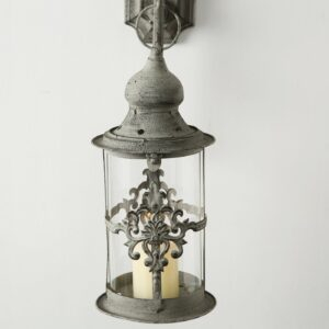 Laterne &quote;Macy&quote; – Metall mit Glaseinsatz, Wandaufhängung, 55 cm