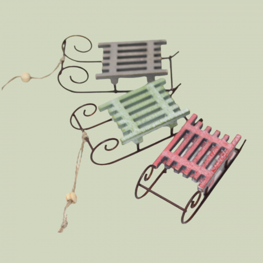 3er Set Holzschlitten – Weihnachtsdeko zum Aufhängen